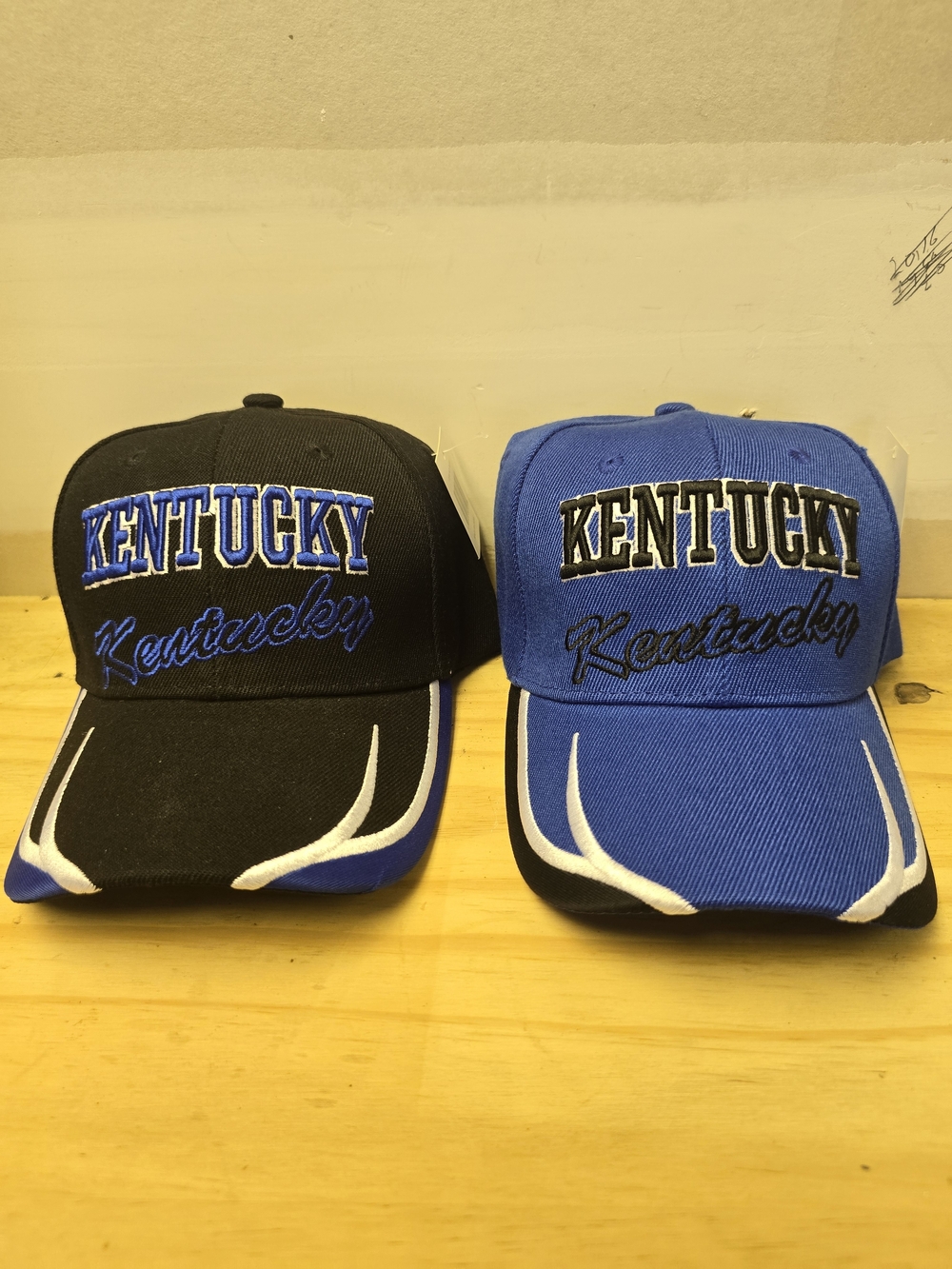 Kentucky Embroidered Baseball Caps - Black and Royal Blue